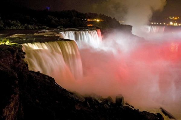 NY, Niagara Falls Twilight of the waterfalls
